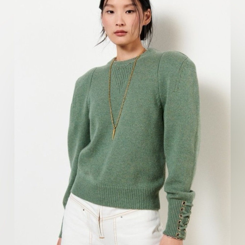 Ba&Sh Keane wool blend Sweater in green, size medium